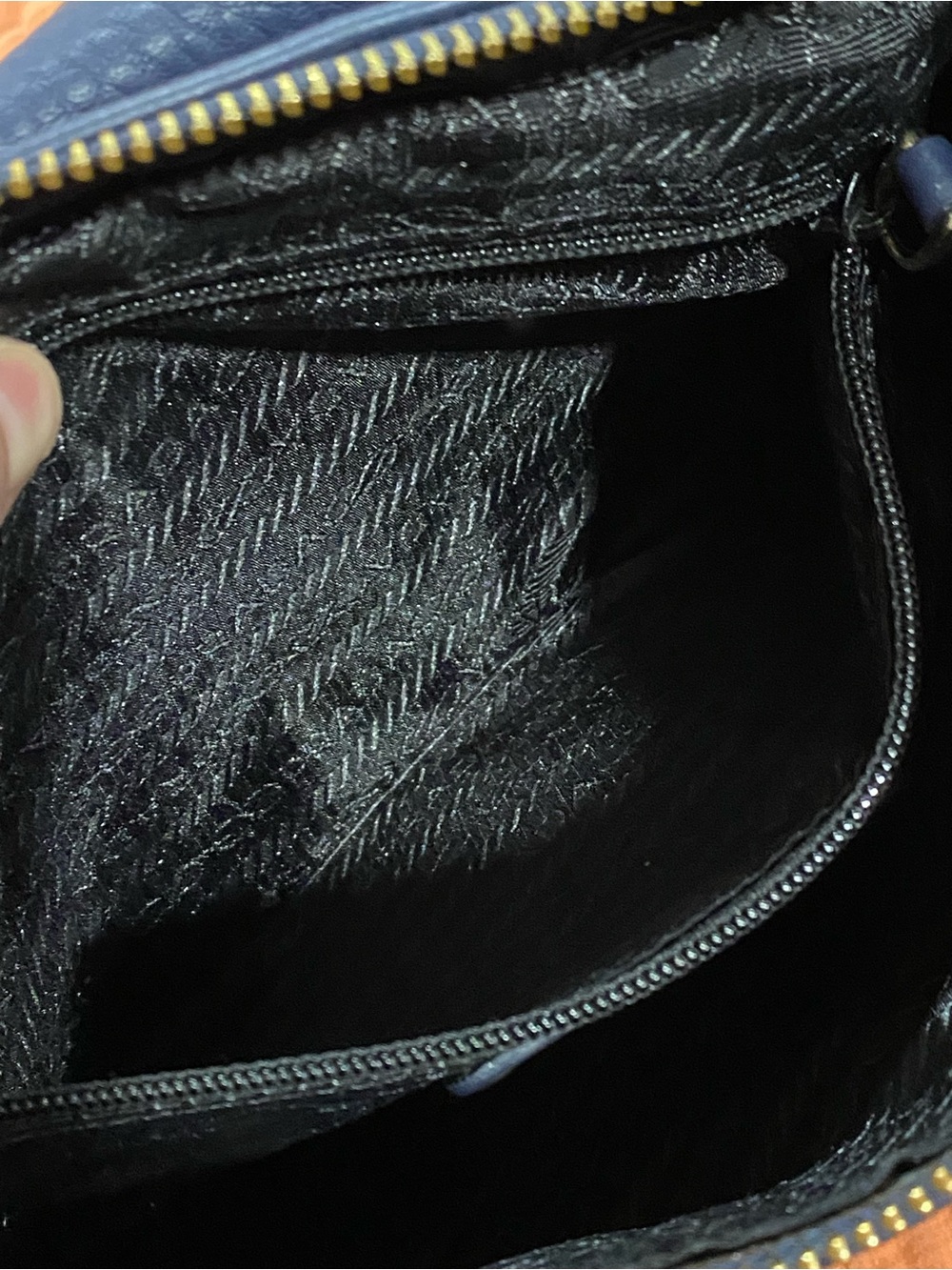 Navy Leather Shoulder Bag - Picture 11 of 13